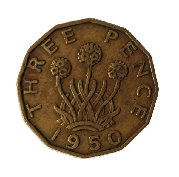 1950 King George VI Threepence