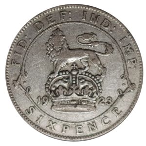 1923 Sixpence – King George V