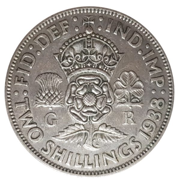 1938 Two Shillings, King George VI, Coin