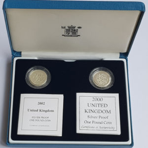 2000/2002 £1 Silver Proof Set