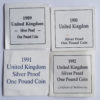 1989 - 1992 United Kingdom Silver Proof £1 Coin Set