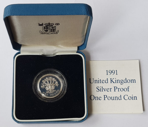 1991 United Kingdom Silver Proof £1 Coin