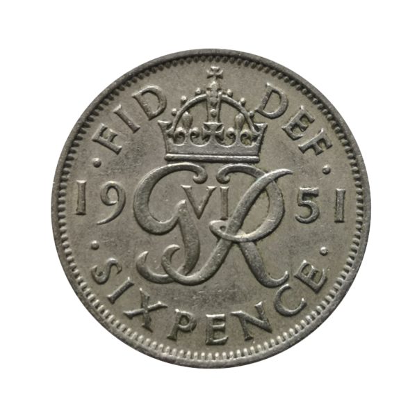 1951 Sixpence - King George VI