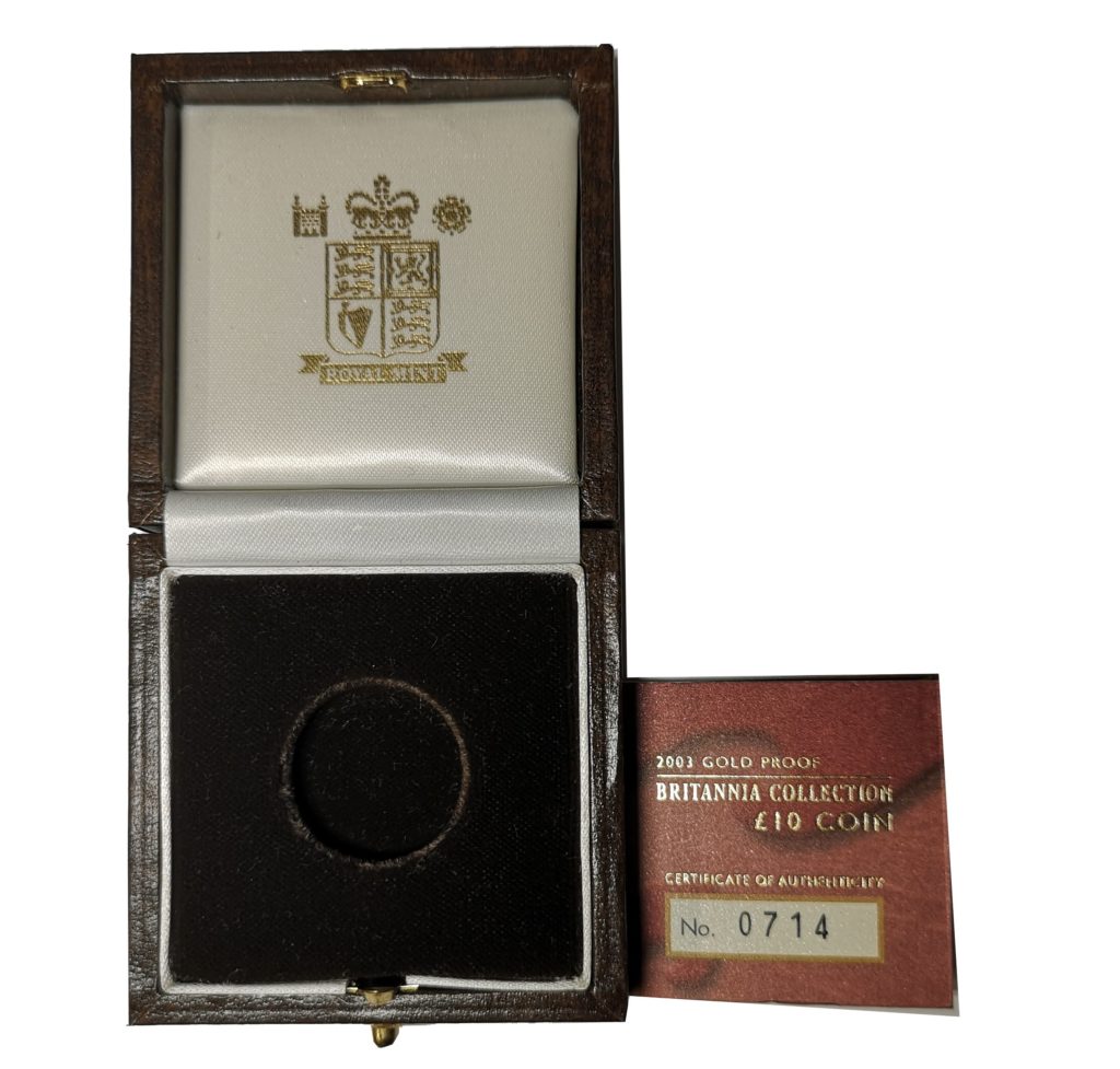 Royal Mint Box for 1/10oz. Proof Gold Britannia incl. Certificate