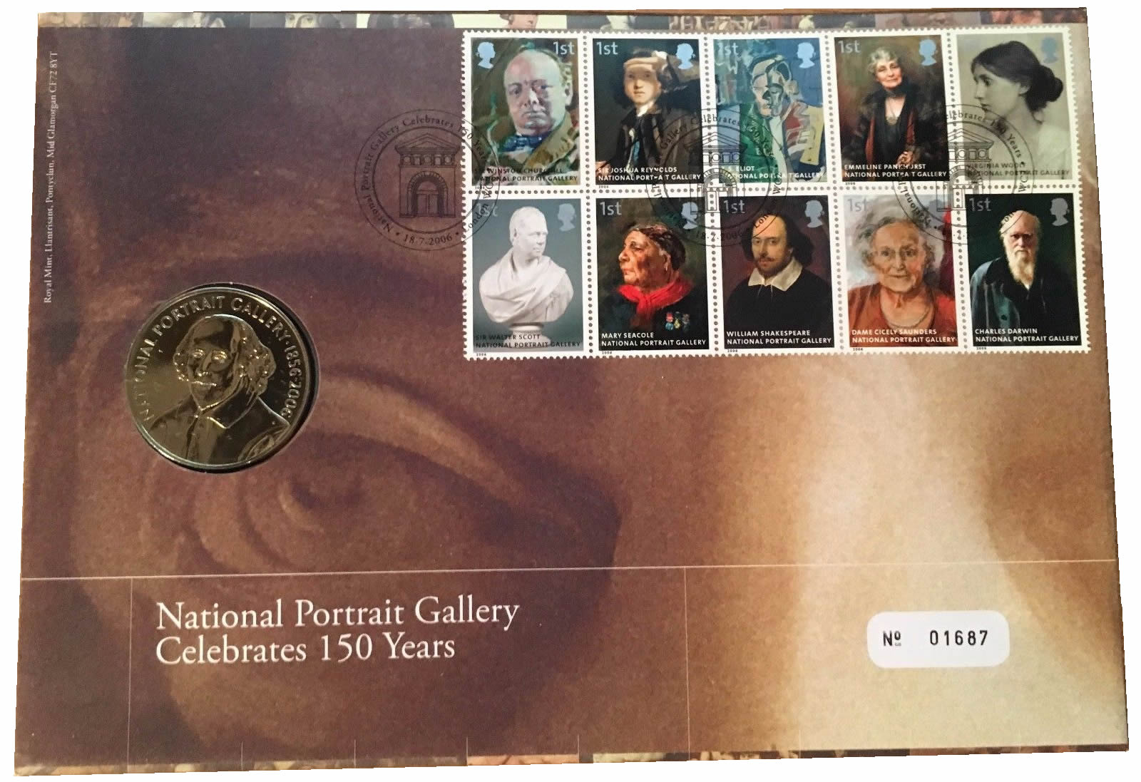 2006 1st Day Coin Cover 150 years of the National Portrait Gallery