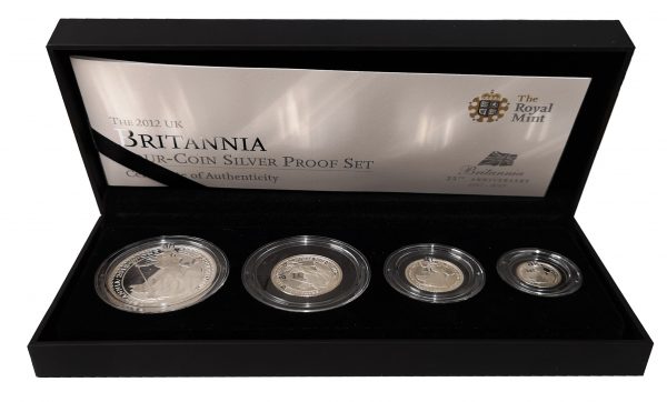 The 2012 Royal Mint Britannia Four Coin Silver Proof Set