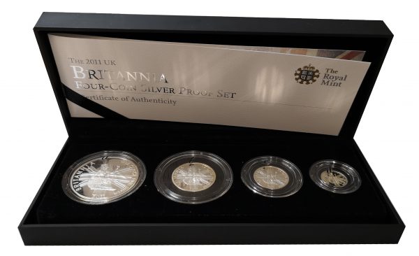2011 Royal Mint Britannia Four Coin Silver Proof Set