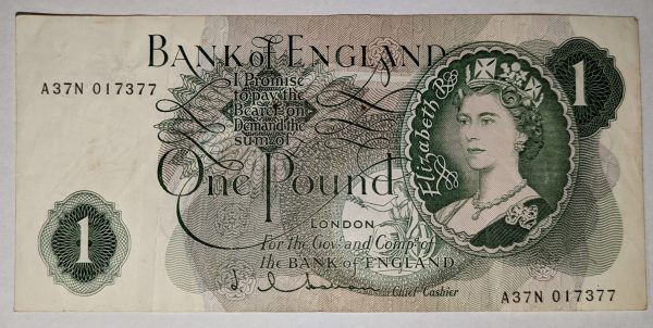 United Kingdom Hollom One Pound, £1, Banknote
