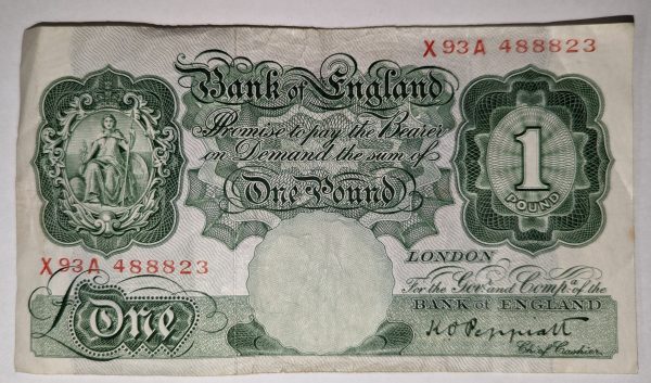 United Kingdom Peppiatt One Pound, £1, Banknote