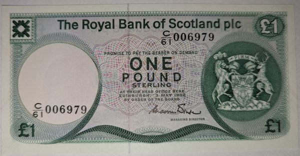 The Royal Bank of Scotland One Pound, £1, Banknote C/61 006979