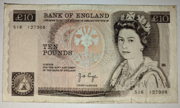 United Kingdom Page Ten Pounds, £10, Banknote